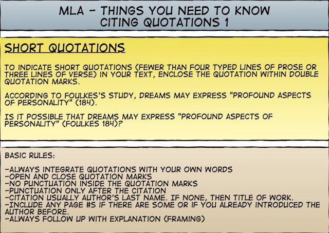 MLA Need to Know-Citing Quotations 1